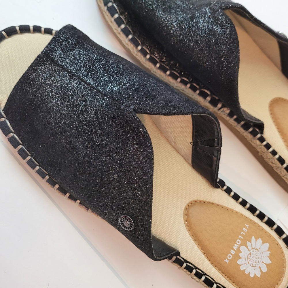 Yellow Box Black Glitter Slide Sandals - Picture 16 of 16